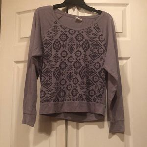 PINK - Victorias Secret- Small Long Sleeve Top with Aztec Design Front
